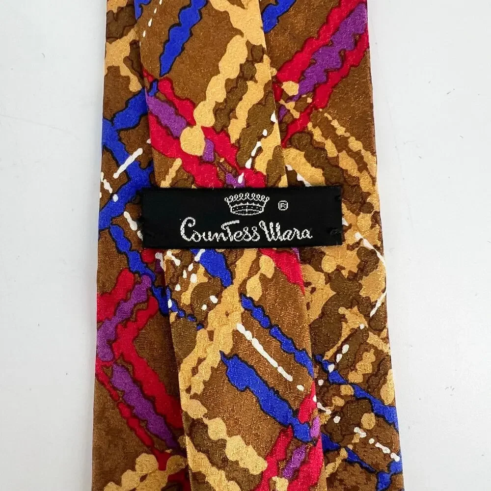90s Countess Mara Silk Necktie 1990s Vintage Maximalist Statement Tie
